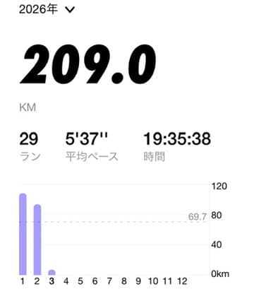 NRC年間ランニング履歴グラフ2026年2月